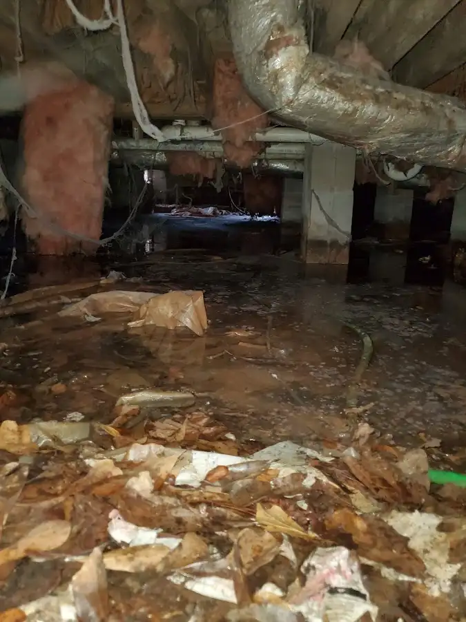 Crawl space flood assessment for Commercial Water Damage Restoration in Johnstown