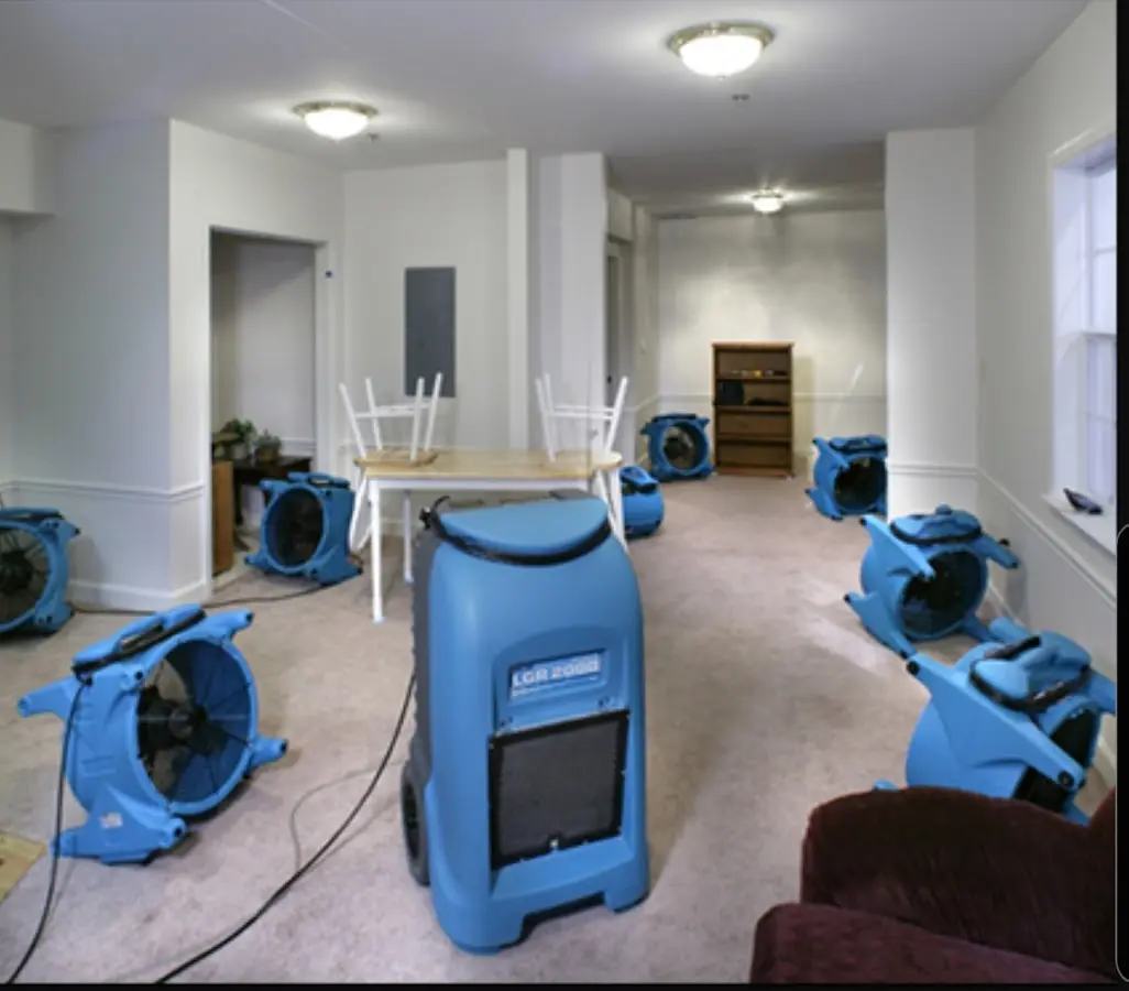 Air movers and dehumidifier setup for Water Extraction & Removal in Johnstown
